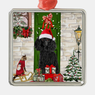 Poodle Christmas Metal Ornament