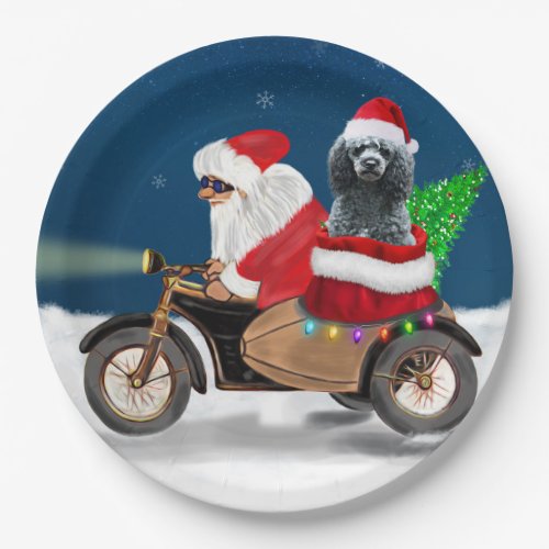 Poodle Christmas Paper Plates