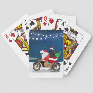 Poodle Christmas Poker Cards