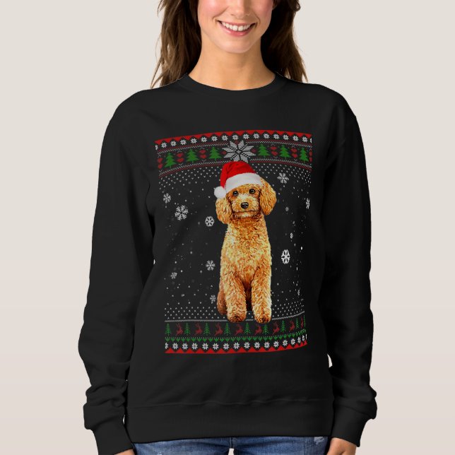 Poodle Christmas Santa Ugly Sweater Dog  Xmas (Front)