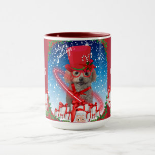 Poodle Christmas Seasons Greeting Coffee Mug