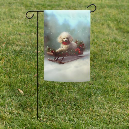 Poodle Christmas snow winter  Garden Flag