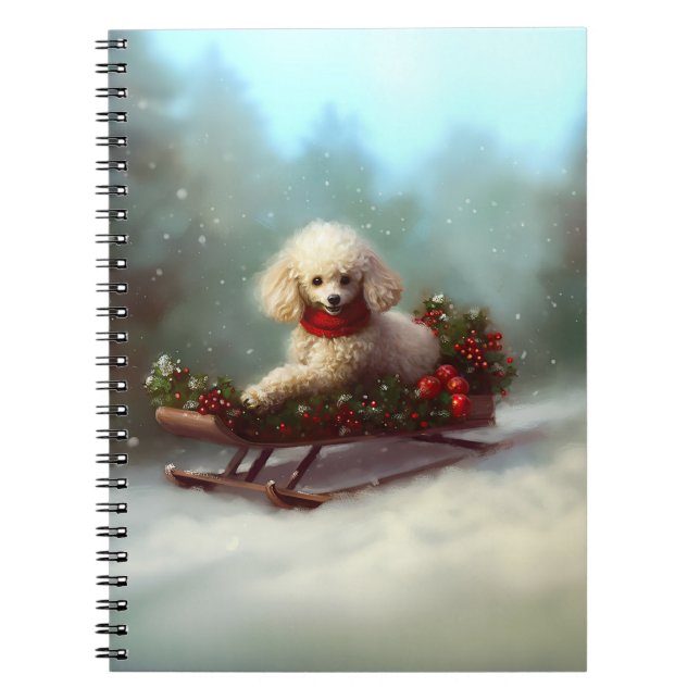 Poodle Christmas snow winter  Notebook (Front)