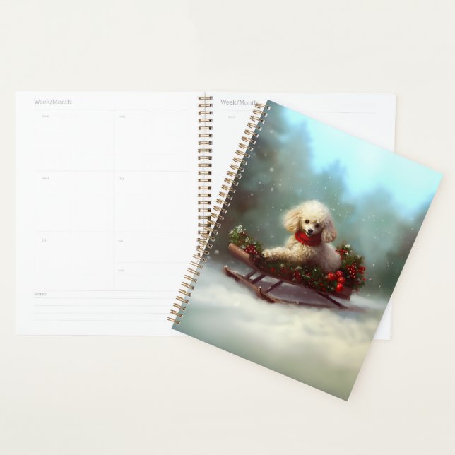 Poodle Christmas snow winter  Planner (Display)