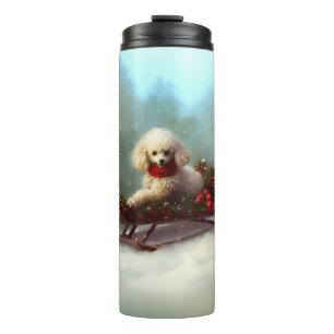 Poodle Christmas snow winter Thermal Tumbler