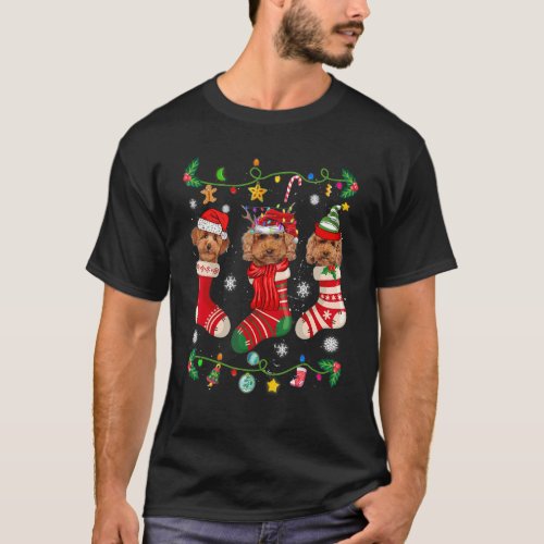 Poodle Christmas Socks Xmas Dog T-Shirt