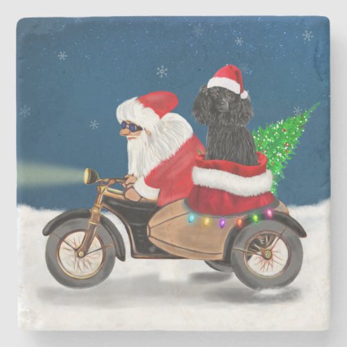 Poodle Christmas Stone Coaster