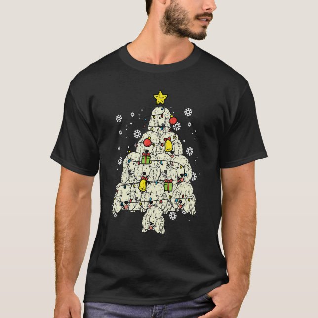 Poodle Christmas Tree Cute Xmas Dog  Men Women Kid T-Shirt (Front)