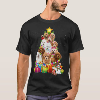 Poodle Christmas Tree Funny Poodle Christmas Light T-Shirt