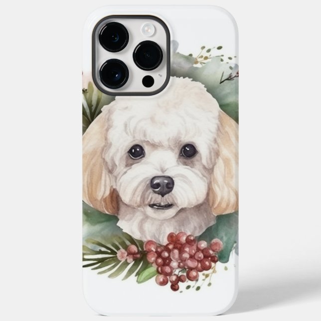 Poodle Christmas Wreath Festive Pup  Case-Mate iPhone Case (Back)