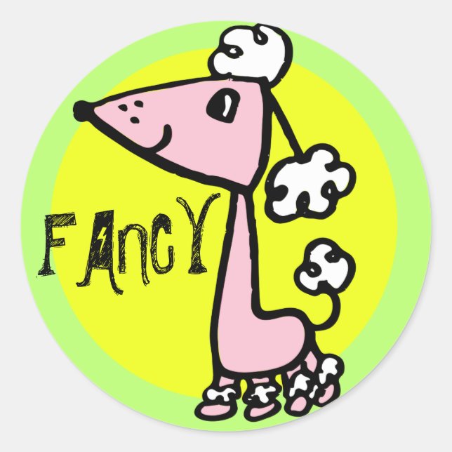 POODLE CLASSIC ROUND STICKER (Front)