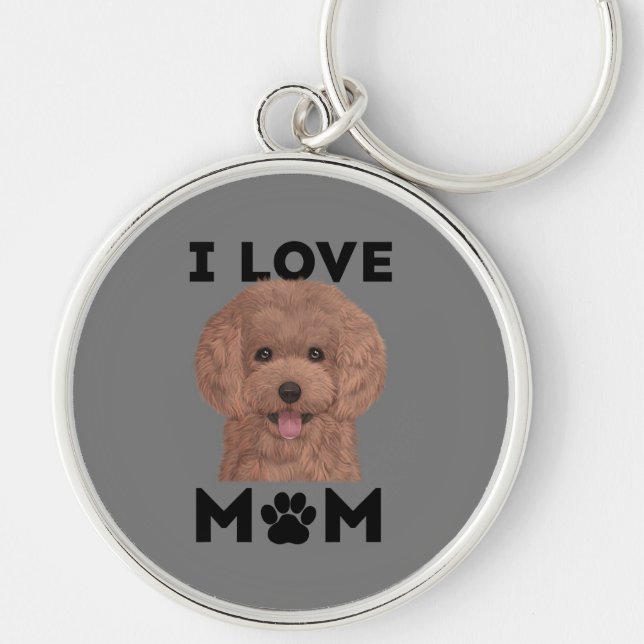 Poodle Clear Acrylic Dog Breed Keychain (Front)