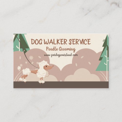 Poodle Collar Dog Walker Service Business Card