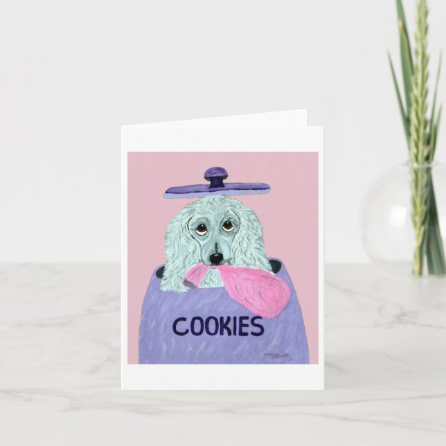 Poodle Cookie Thief  Invitation (Front)