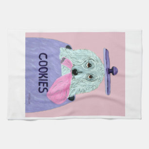 Poodle Cookie Thief  Kitchen Towel