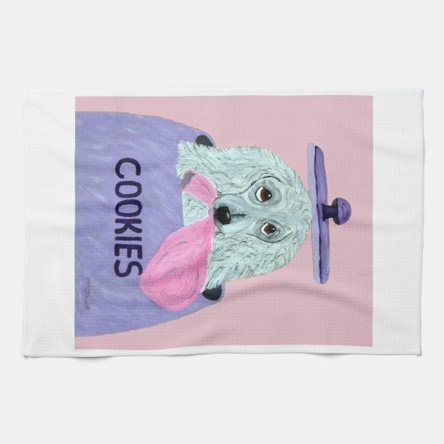 Poodle Cookie Thief  Kitchen Towel (Horizontal)