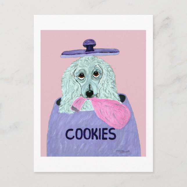 Poodle Cookie Thief  Postcard (Front)