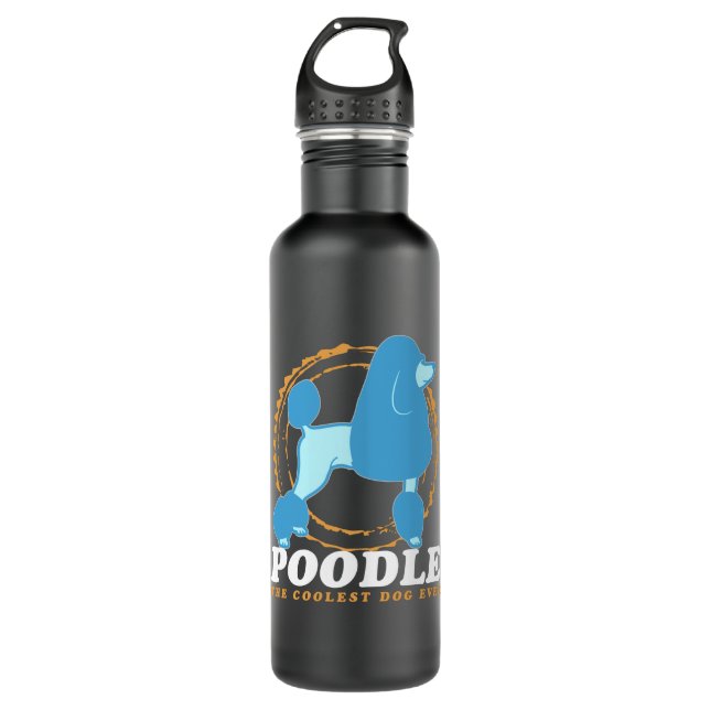Poodle Coolest Dog | Poodles Stainless Steel Water Bottle (Front)