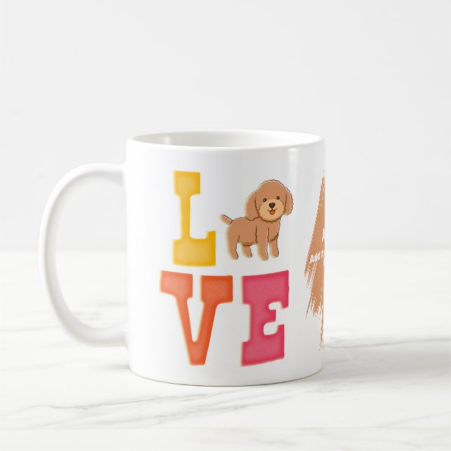Poodle Cute Dog Dad Coffee Mug (Left)