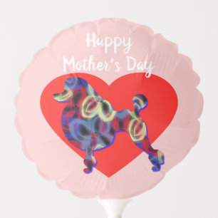 Poodle Cute Dog Silhouette Mother’s Day Balloon