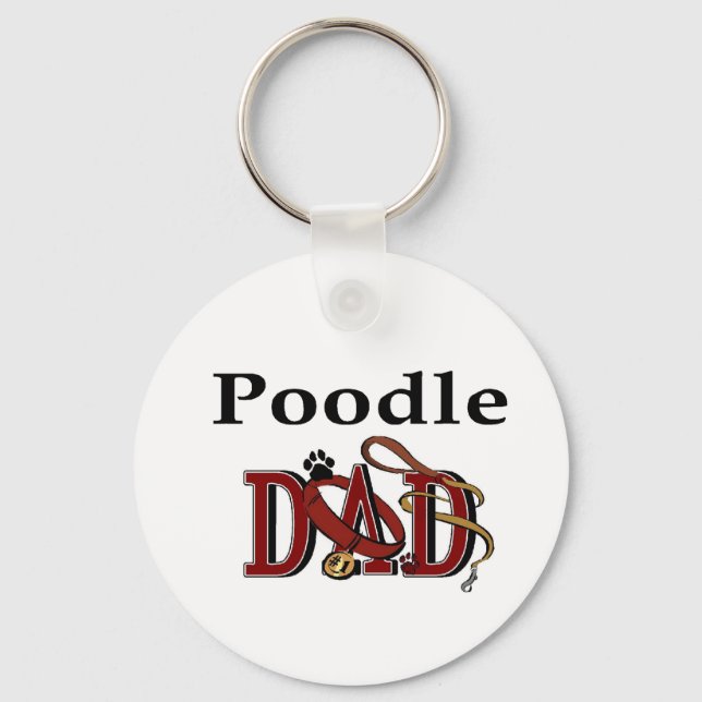 Poodle Dad Gifts Keychain (Front)