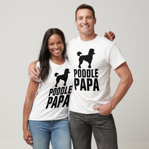 POODLE DAD PAPA T_shirts