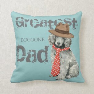 Poodle Dad Throw Pillow