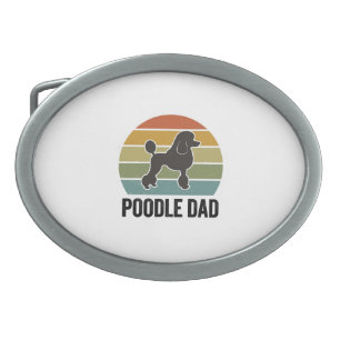 Poodle Dad Vintage Sunset Dog Lover Design_1 Belt Buckle