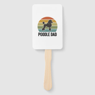 Poodle Dad Vintage Sunset Dog Lover Design_1 Hand Fan