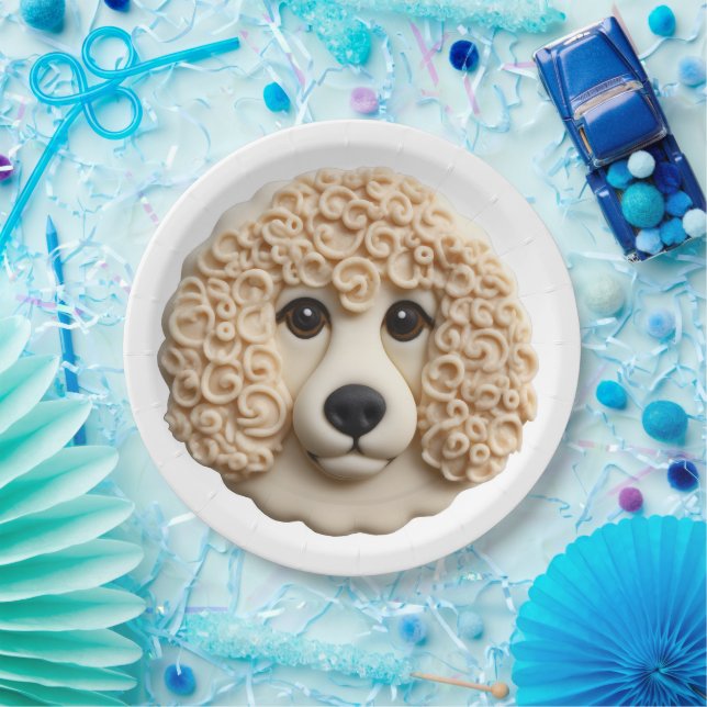 Poodle Dog 3D Inspired Paper Plates (Party)