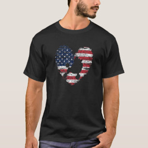 Poodle Dog American Flag Hearts 4th Of July Kids B T-Shirt