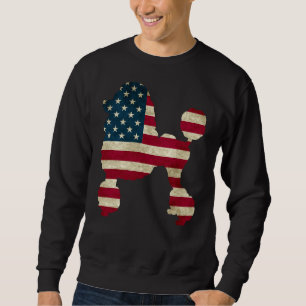 Poodle Dog American Flag Sweatshirt