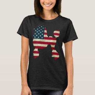 Poodle Dog American Flag T-Shirt