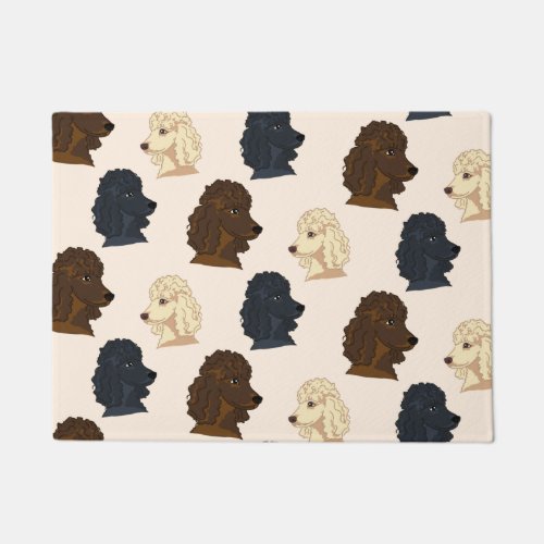 Poodle dog animal pattern beige pet cute puppy   doormat