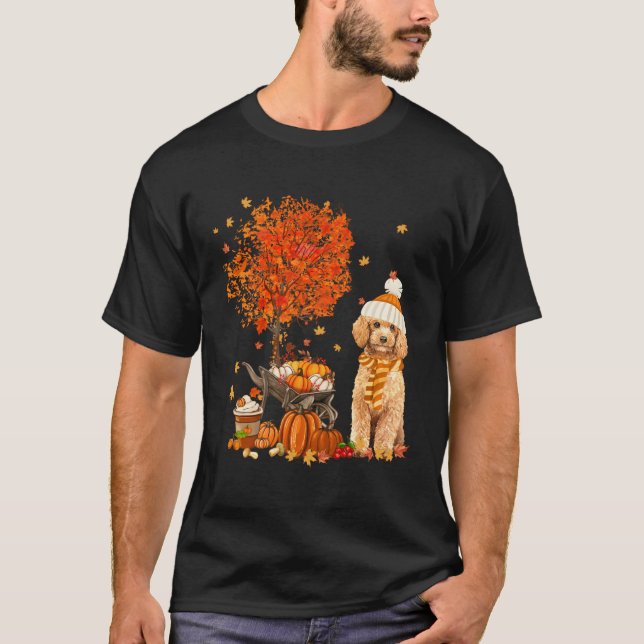 Poodle Dog Autumn Fall Pumpkin Truck Mappe Thanksg T-Shirt (Front)