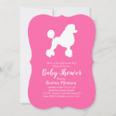 Poodle Dog Baby Shower French Puppy Pink Girl Invitation (Front)