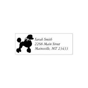 Poodle Dog Baby Shower Puppy Grey Gender Neutral Self-inking Stamp