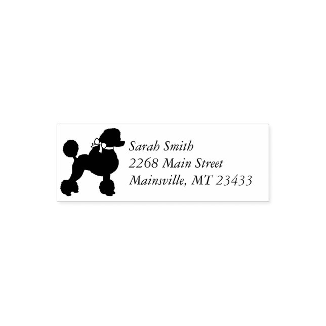 Poodle Dog Baby Shower Puppy Grey Gender Neutral Self-inking Stamp (Design)