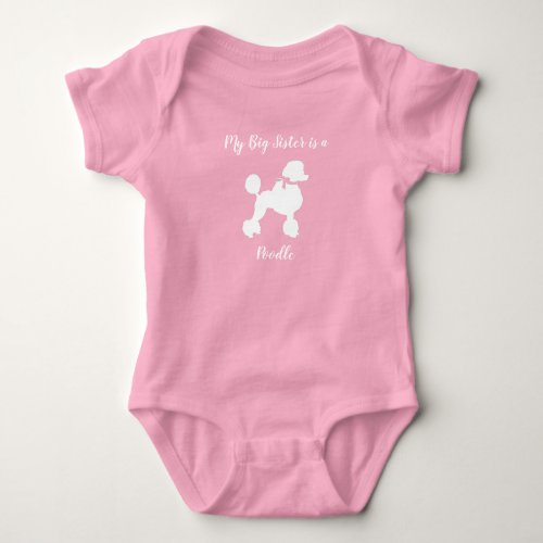 Poodle Dog Baby Shower Puppy Pink Girl Baby Bodysuit