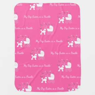 Poodle Dog Baby Shower Puppy Pink Girl Blanket