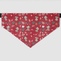 Poodle Dog Bandana Christmas Floral Cute Holiday