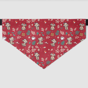 Poodle Dog Bandana Christmas Floral Cute Holiday Pet Bandana Collar
