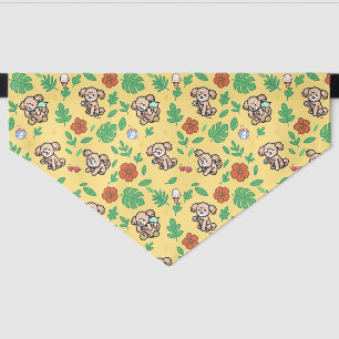 Poodle Dog Bandana with Cute Tropical Summer Pet Bandana Collar