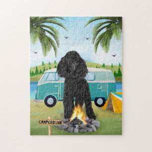 Poodle Dog Camping Jigsaw Puzzle