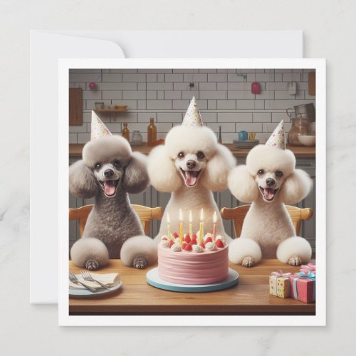 Poodle dog card  Poodle birthday Invitation