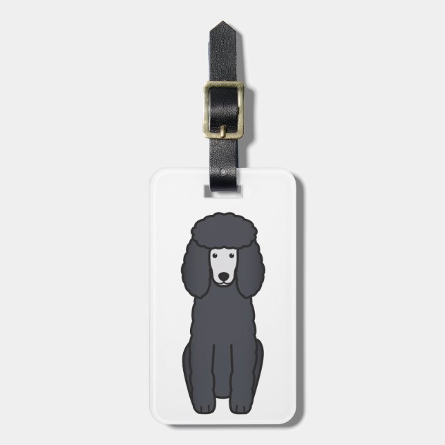 Poodle Dog Cartoon Luggage Tag (Front Vertical)
