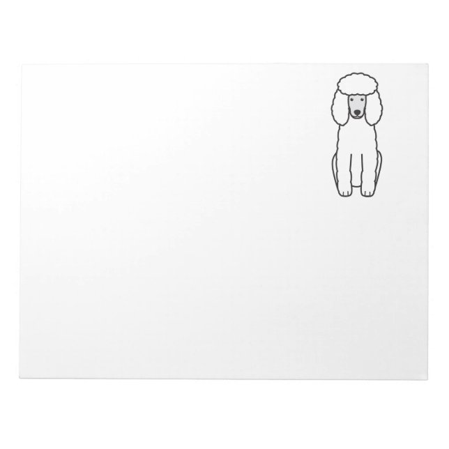 Poodle Dog Cartoon Notepad (Front)