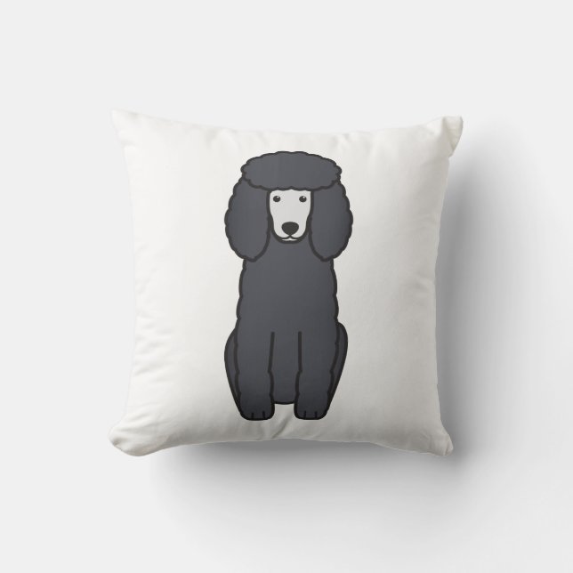 Poodle Dog Cartoon Throw Pillow (Front)