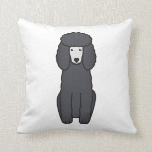 Poodle Dog Cartoon Throw Pillow