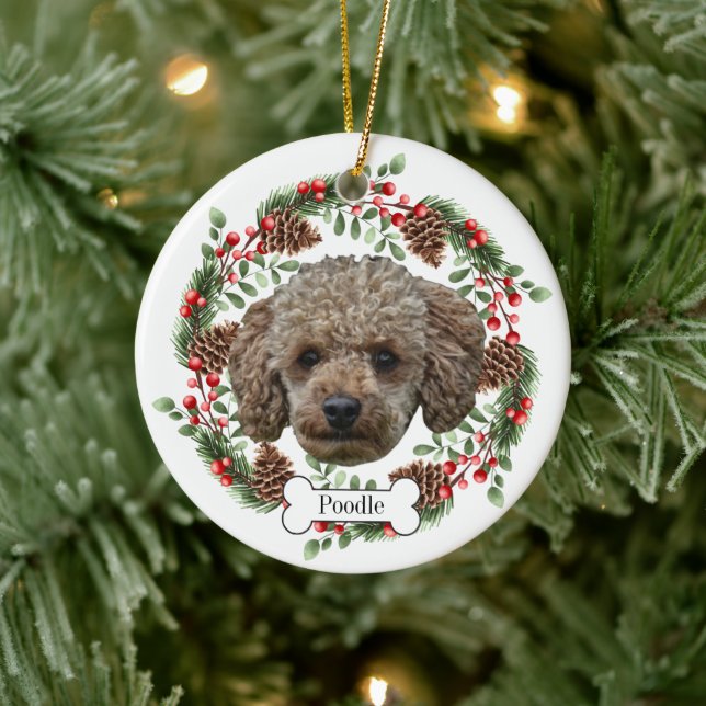 poodle dog ceramic ornament (Tree)